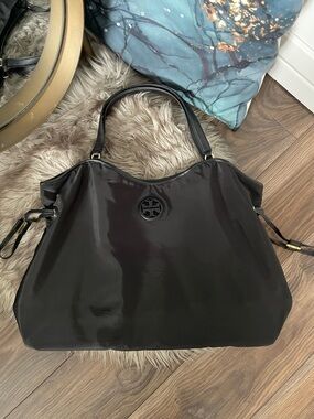 Tory Burch Black Nylon Scout Tote Bag